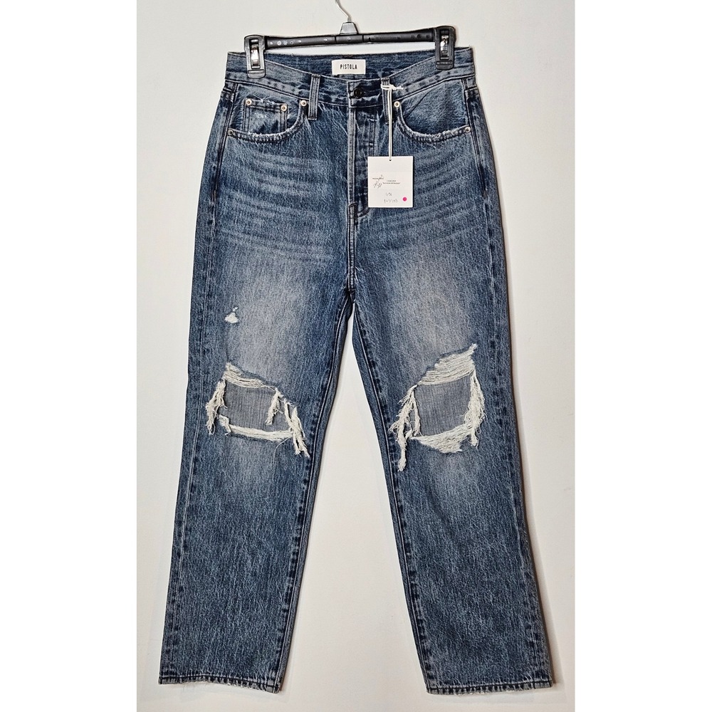 Pistola NEW Cassie Crop Blossom Distressed Jeans‎ Women's Size 26 Ripped Fall